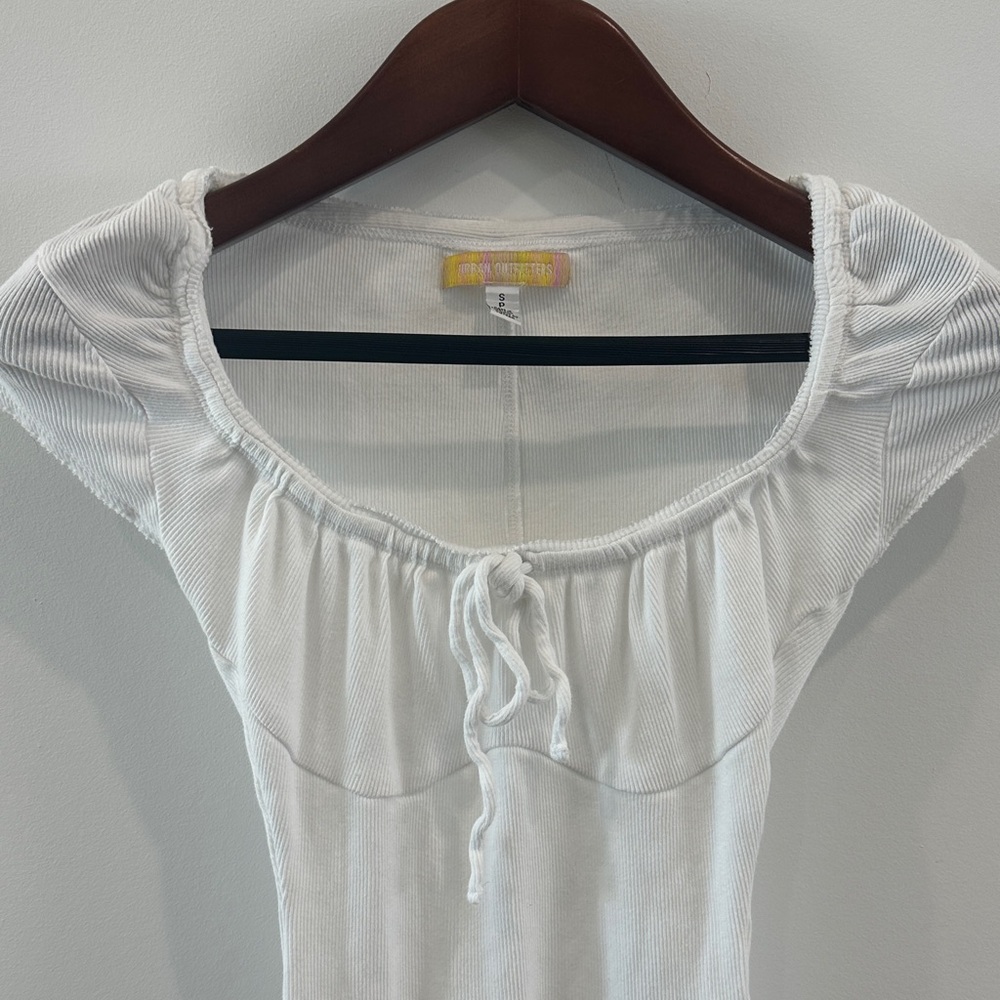Urban Outfitters White Ruched Blouse - Picture 2 of 5